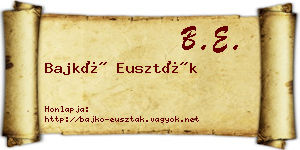 Bajkó Euszták névjegykártya